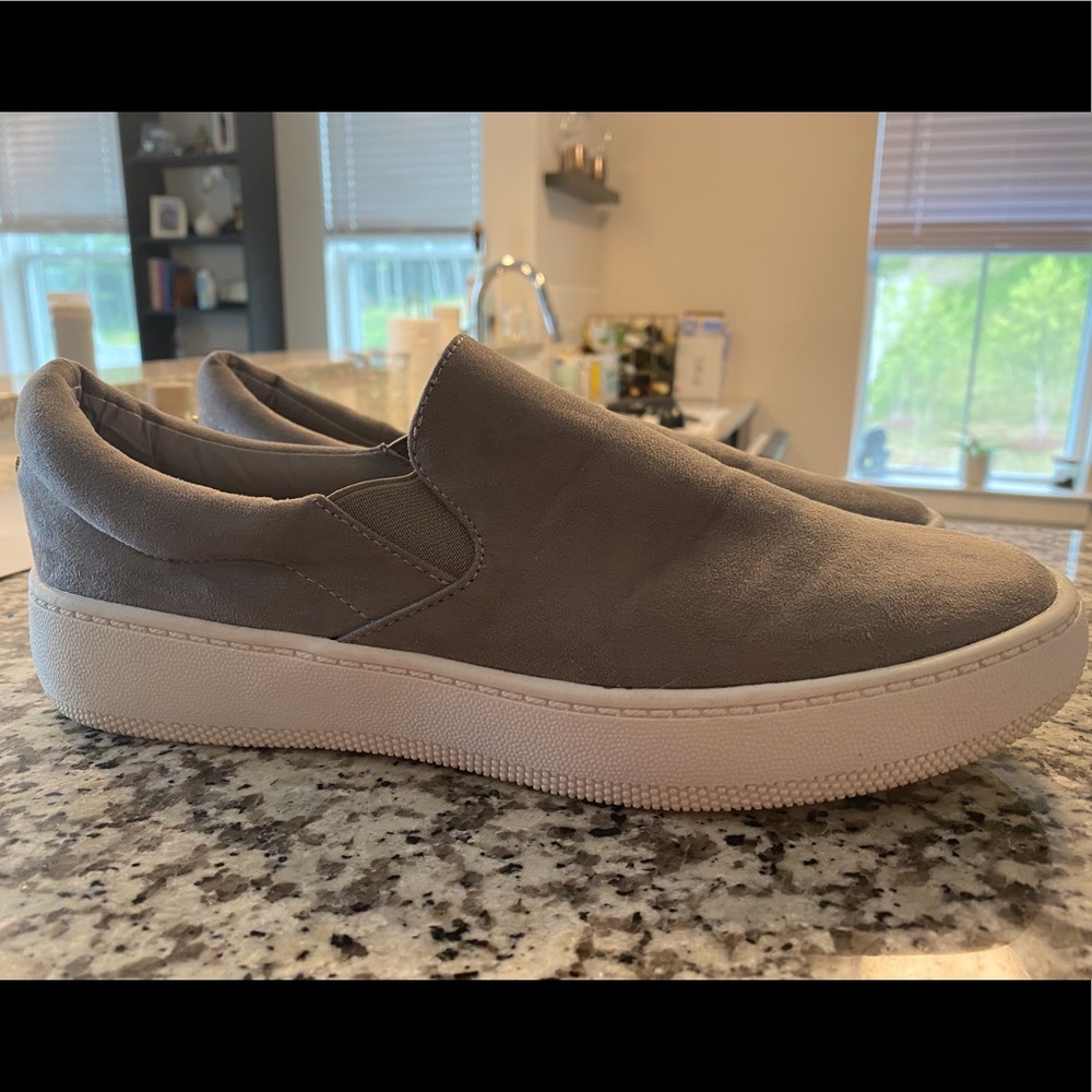 Lulus Dylann Grey Flatform Slip-on Sneakers